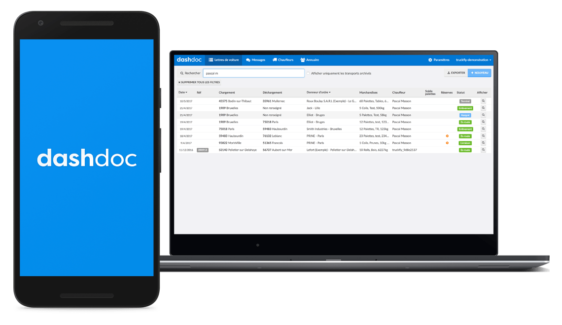 Dashdoc sur ordinateur
