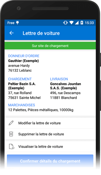 Création d'une lettre de voiture sur ordinateur